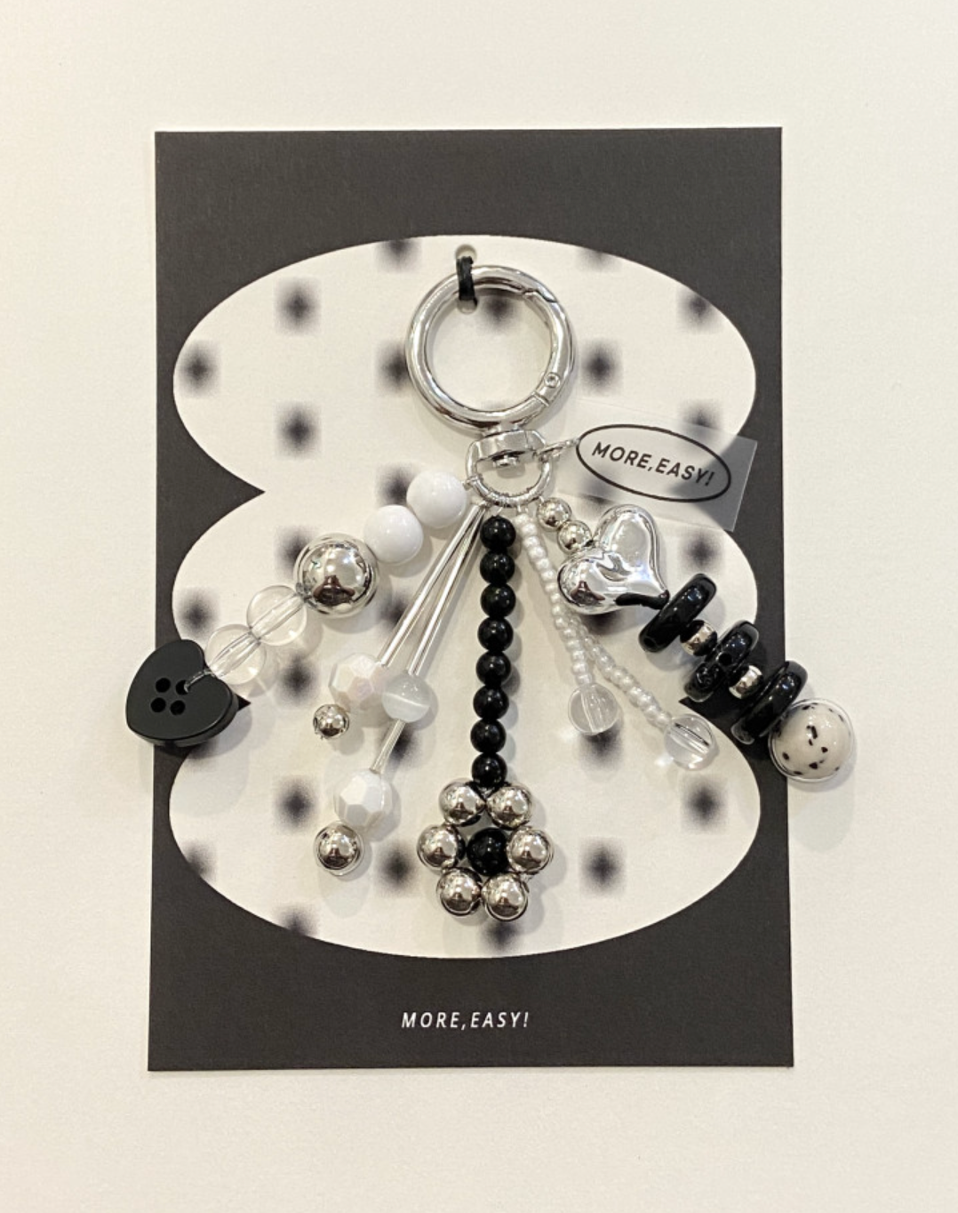 [MORE EASY]  silver hearts keyring